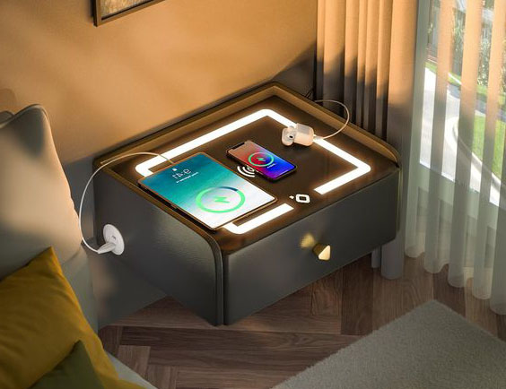 tables de nuit avec bornes de recharge intégrées