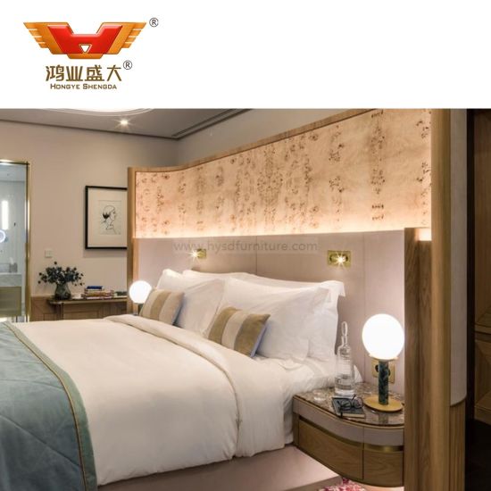 Ensemble de meubles de chambre à coucher de fantaisie d'hôtel moderne fait sur mesure