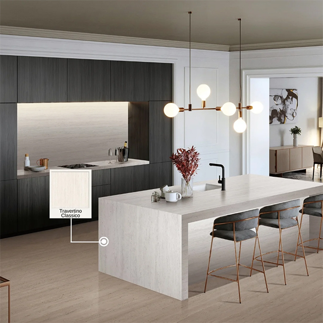Service à guichet unique de meubles décoratifs en pierre frittée d'hôtel pour l'intérieur