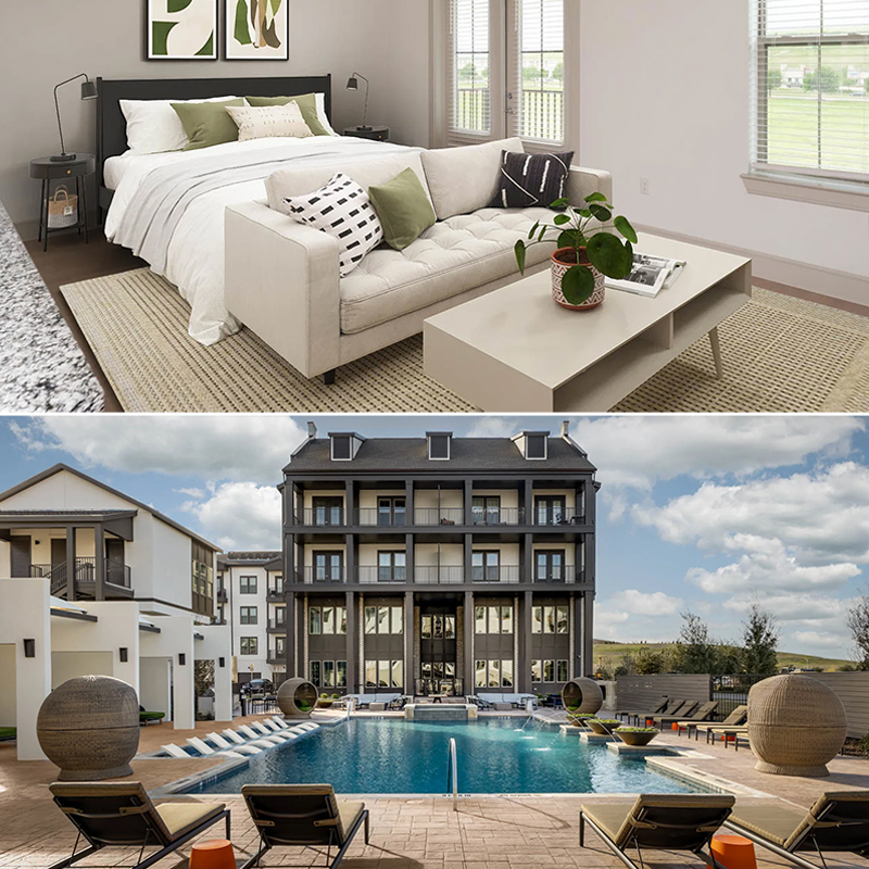 Suite de meubles d'intérieur complets pour projets résidentiels