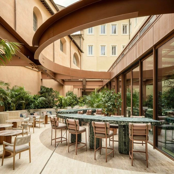 Ensemble de meubles d'extérieur de patio de jardin d'hôtel