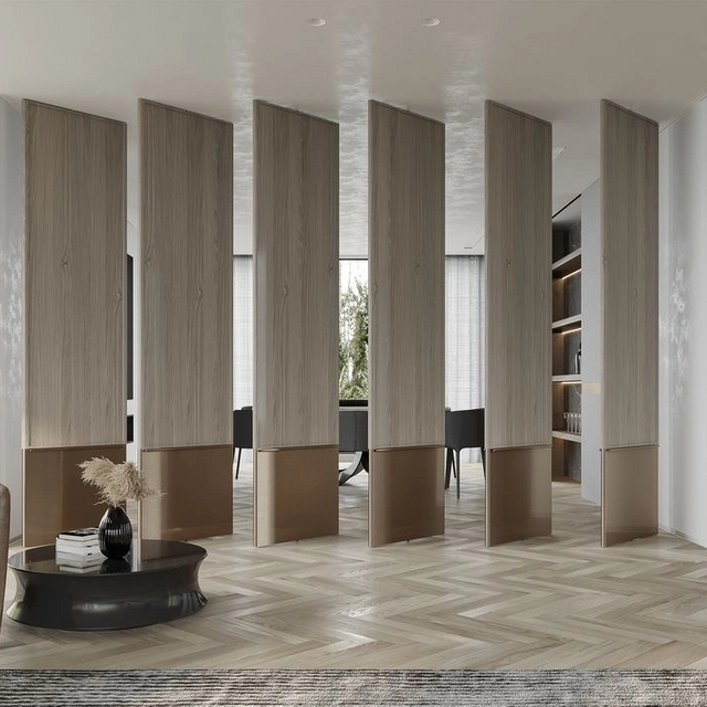 Cloison de séparation insonorisée mobile en bois coulissante pour hôtel
