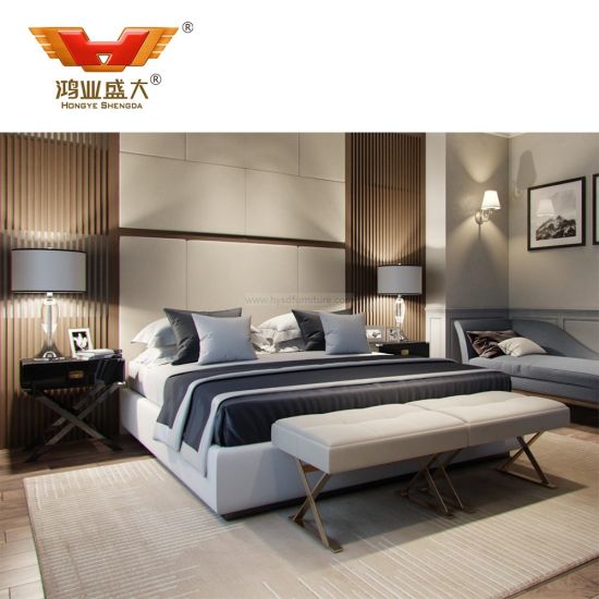 Lit moderne de chambre à coucher de meubles de salon d'hôtel sur mesure