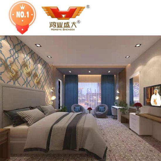 Meubles de chambre à coucher intérieurs de chambre d'hôtel en bois modernes de luxe 5 étoiles sur mesure