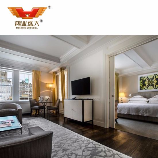Meubles commerciaux adaptés aux besoins du client de chambre d'hôtel lit queen size de chambre à coucher 5 étoiles