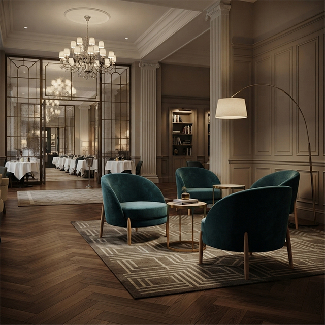 Fauteuil de hall d'hôtel, chaises longues contractuelles modernes