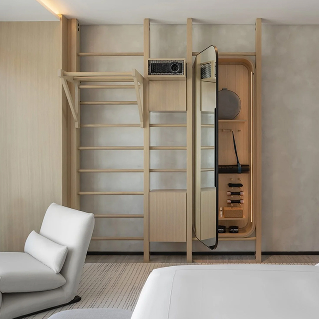 Armoire d'hôtel personnalisée avec éclairage LED pour chambres d'hôtes