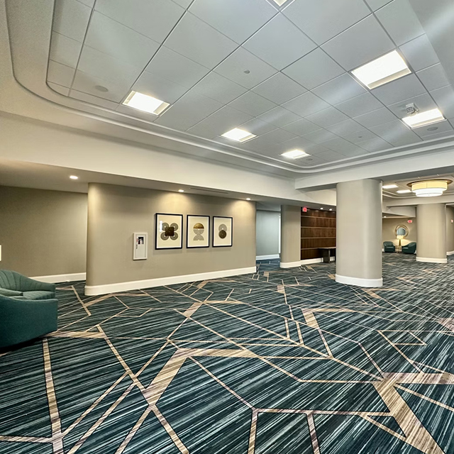 Tapis d'hôtel de conception personnalisée, fournisseur direct d'usine pour les projets de couloir
