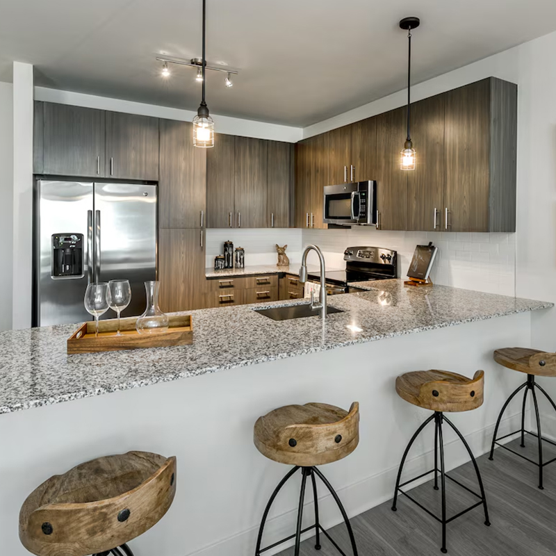 Solutions de mobilier d'intérieur Ensembles de meubles d'appartement de studio entièrement meublés du milieu du siècle