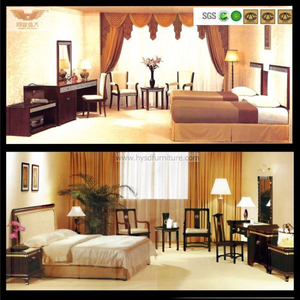 Ensemble de chambre à coucher de meubles de chambre à coucher d'hôtel en bois personnalisé moderne (HY-029)