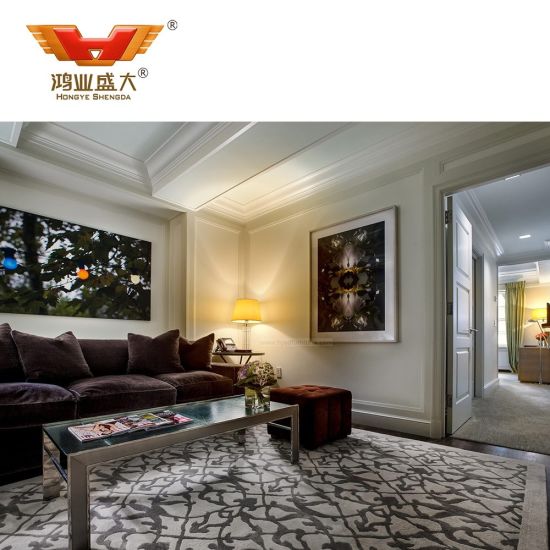 Ensemble de meubles de chambre à lit complet d'hôtel de luxe en bois