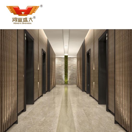 Panneau mural personnalisé à grains de bois MDF pour hôtel