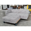Canapé d'hôtel modulaire en tissu droit avec pouf