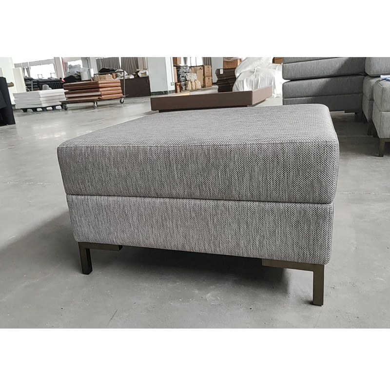 Ottoman carré en tissu rembourré pour sièges de chambre d'amis