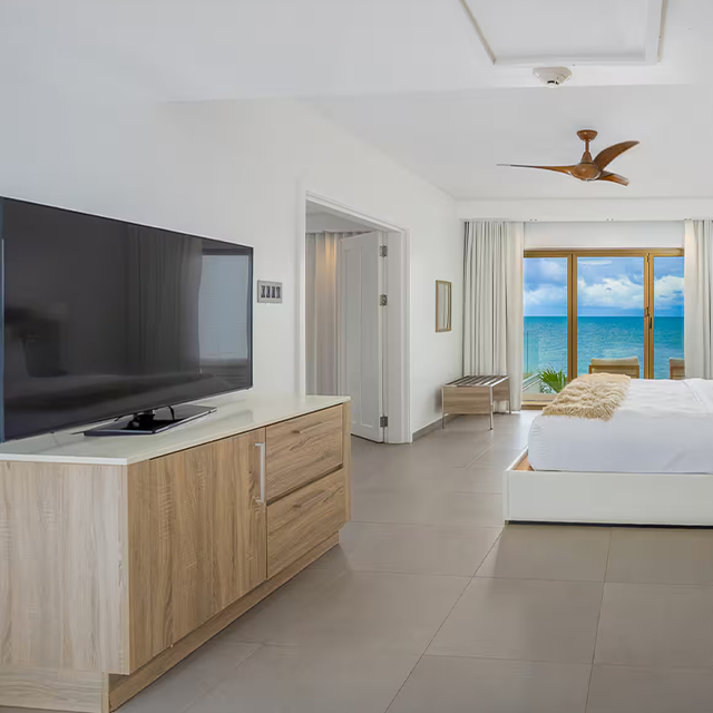 Meuble TV design moderne à grain de bois pour chambre d'hôtel