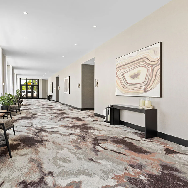 Tapis d'hôtel de conception personnalisée, fournisseur direct d'usine pour les projets de couloir