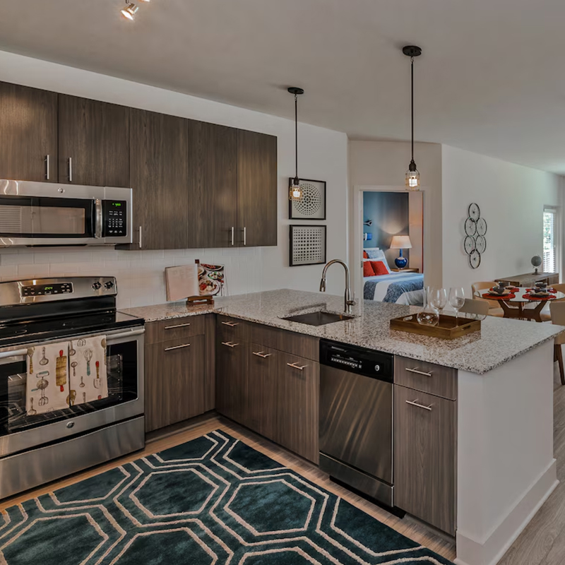 Solutions de mobilier d'intérieur Ensembles de meubles d'appartement de studio entièrement meublés du milieu du siècle