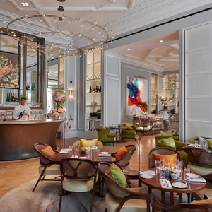 Ensemble de meubles de restaurant d'hôtel en marbre personnalisé