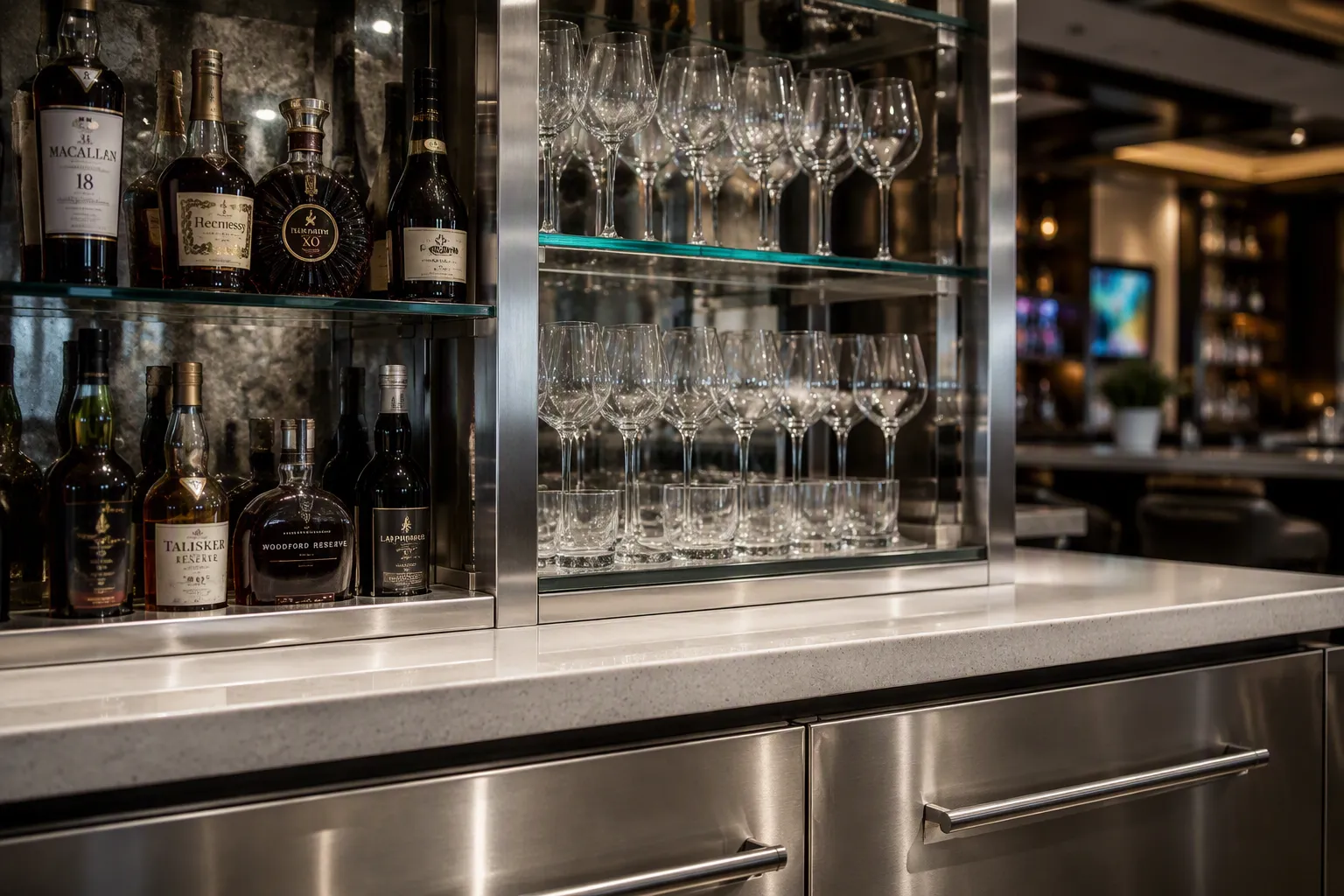 Matériaux durables pour les armoires de bar modernes des hôtels