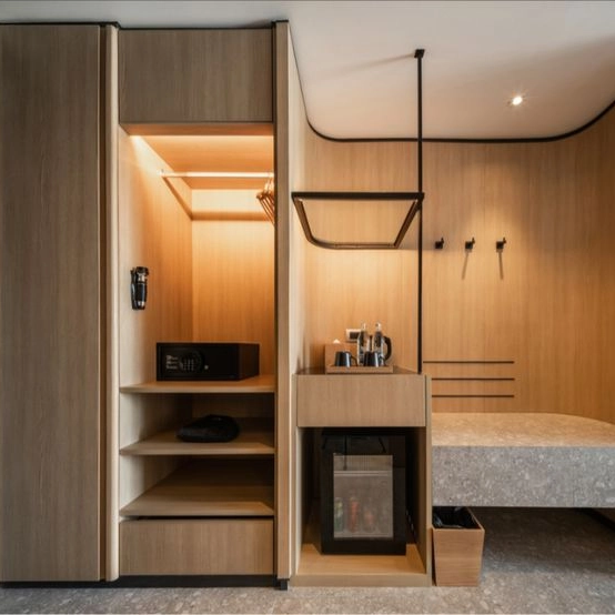 Armoire en bois sur mesure pour meubles de suite d'hôtel de chambre à coucher