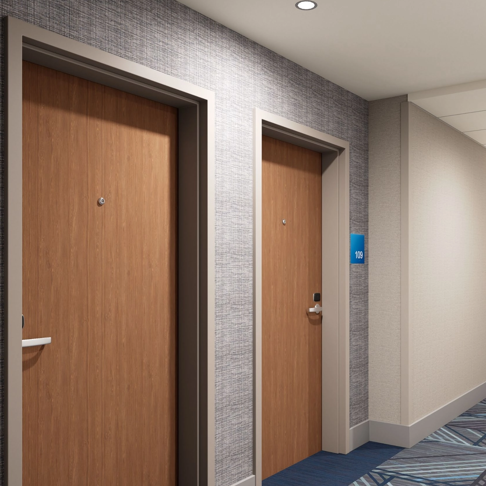 Porte intérieure en bois personnalisée pour hôtel