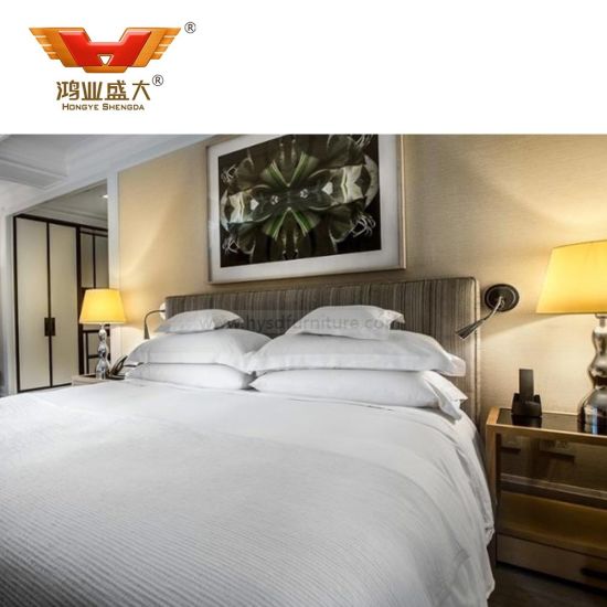 Ensemble de meubles de chambre à lit complet d'hôtel de luxe en bois