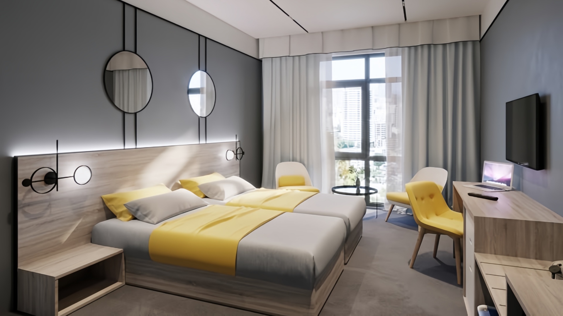 Design d'h&ocirc;tel minimaliste et fonctionnel