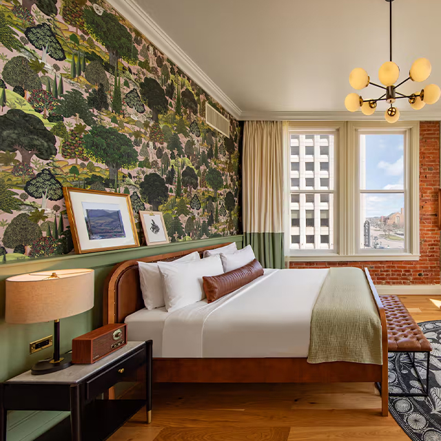 Meubles fonctionnels modernes de chambre à coucher d'hôtel de banc tapissé
