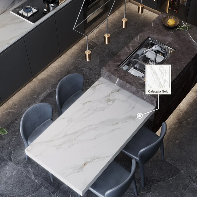 Service à guichet unique de meubles décoratifs en pierre frittée d'hôtel pour l'intérieur