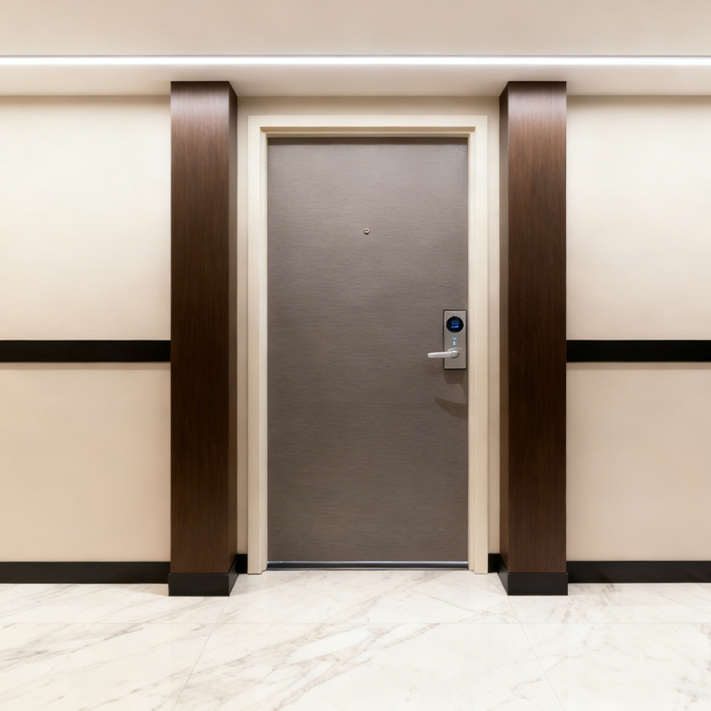 Porte en bois d'hôtel de haute sécurité pour les chambres