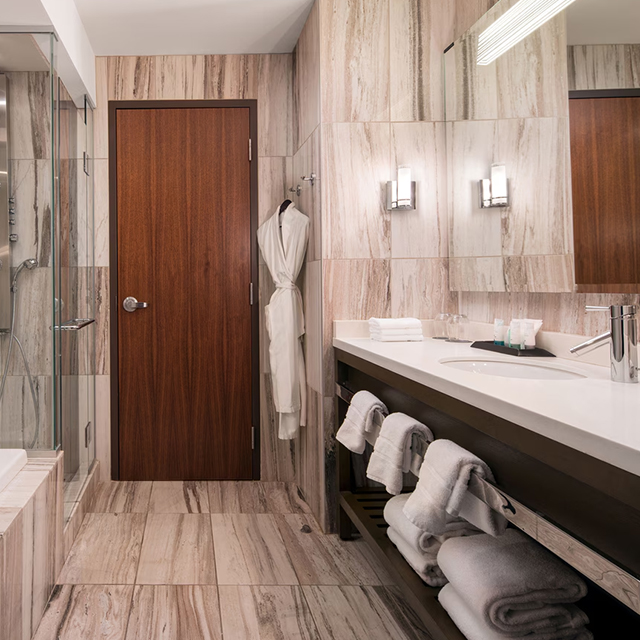 Meubles de meuble-lavabo muraux pour salle de bains, meubles FF&E pour hôtel