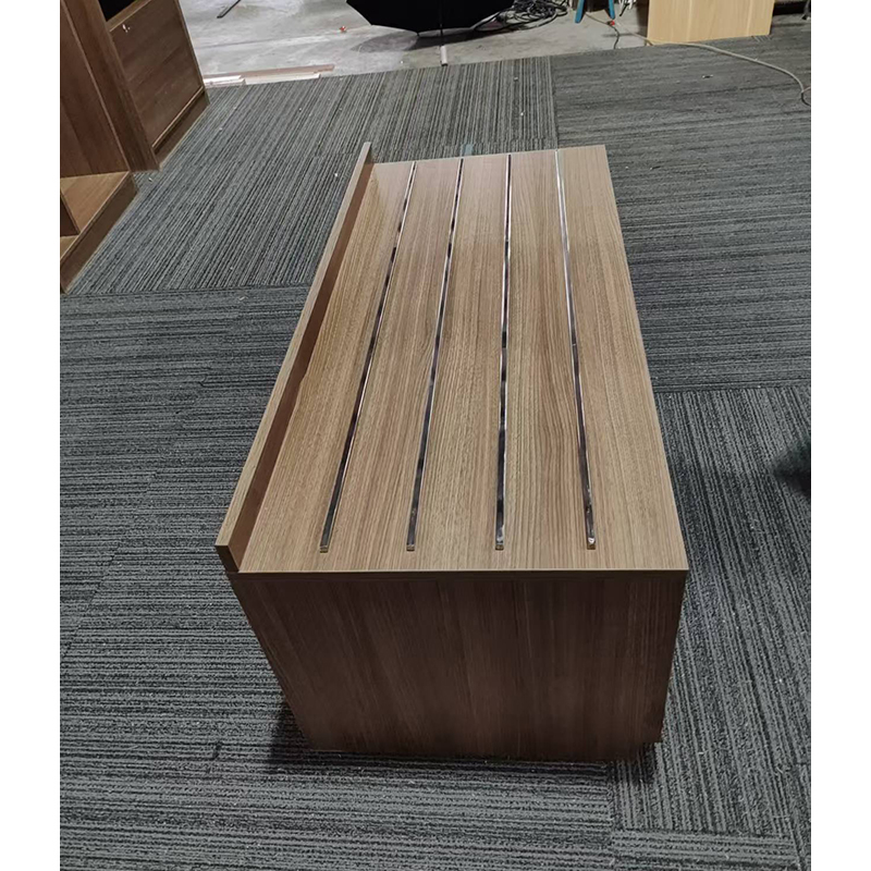 Banc à bagages d'hôtel en bois avec rangement