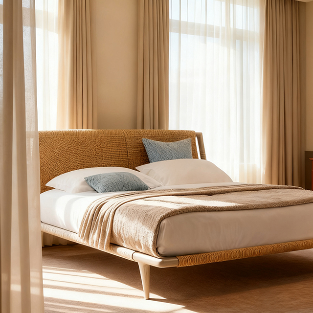 Ensemble de meubles de chambre à coucher d'hôtel King Size avec lit rembourré