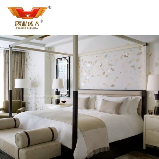 Bois moderne de meubles de chambre à coucher de salon d'hôtel de luxe de haute qualité