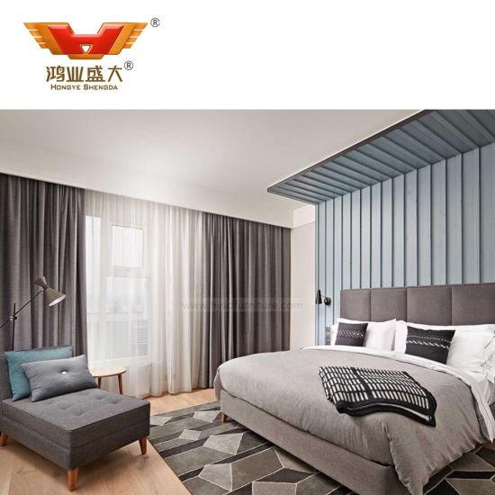 Ensemble de meubles de chambre à coucher en bois d'hôtel de conception personnalisée, luxe