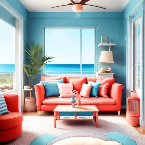 bleu marine et corail