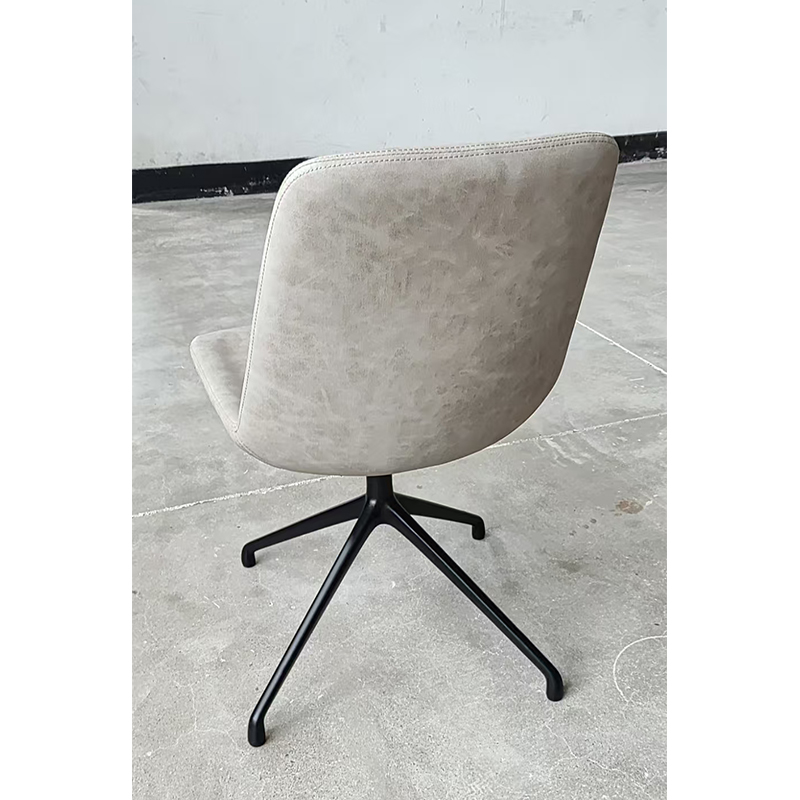 Chaise longue pivotante en similicuir à dossier haut
