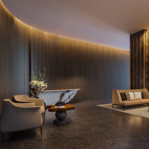 Panneaux muraux en bois d'hôtel de décoration intérieure de fond direct d'usine de Foshan