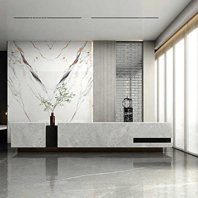 Pierre frittée d'hôtel de partie supérieure du comptoir de carrelage de meubles de luxe