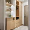 Meubles de chambre d'hôtel intégrés avec armoire et tête de lit