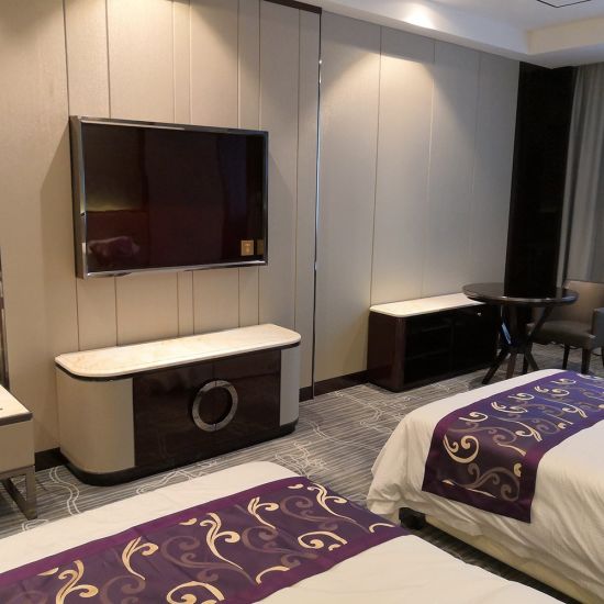 Meubles d'hôtel 5 étoiles de luxe de table de nuit de chambre à coucher d'hôtel moderne fait sur commande