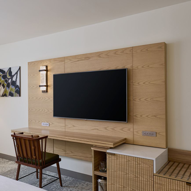 Bureau d'écriture d'hôtel intégré pour chambre d'amis