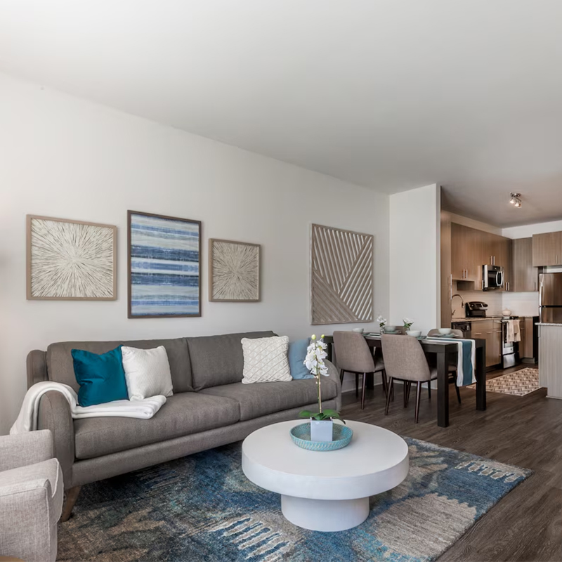 Solutions de mobilier d'intérieur Ensembles de meubles d'appartement de studio entièrement meublés du milieu du siècle
