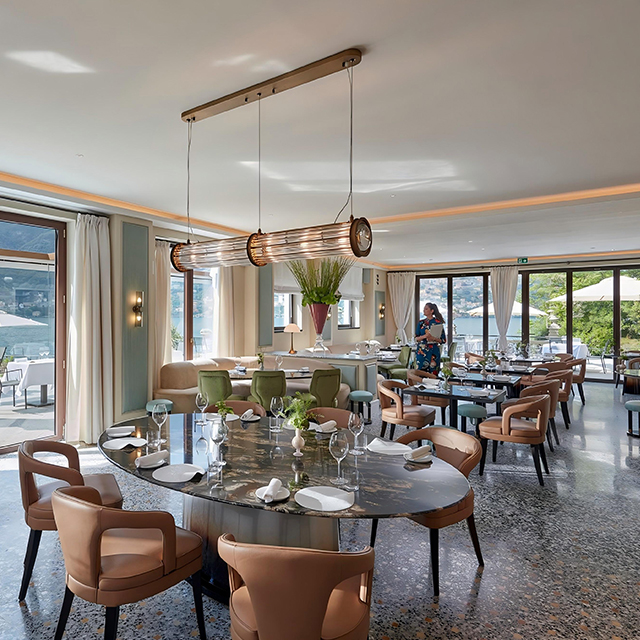Ensemble de meubles de restaurant d'hôtel en marbre personnalisé