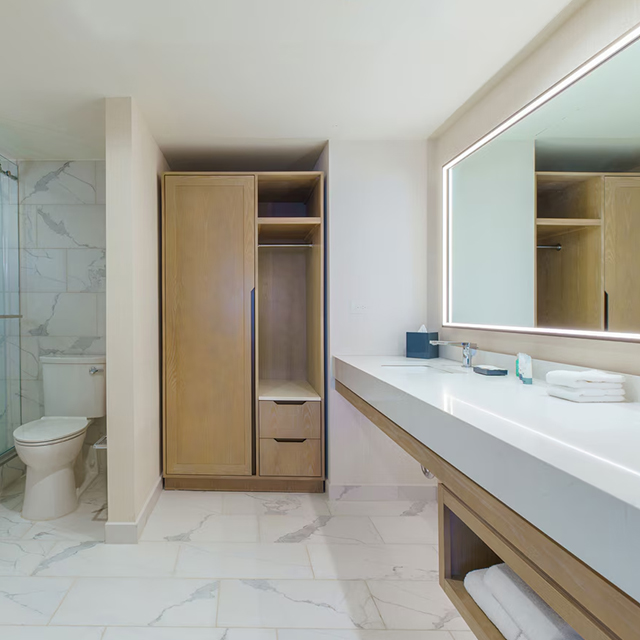 Meubles de meuble-lavabo muraux pour salle de bains, meubles FF&E pour hôtel