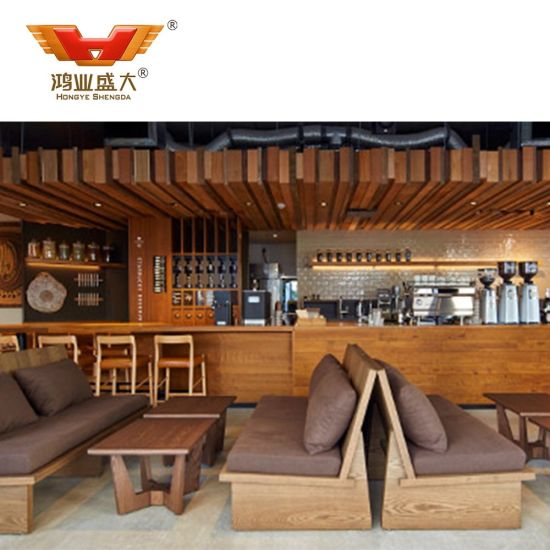 Chaise de table de meubles de café de restaurant en bois massif en gros