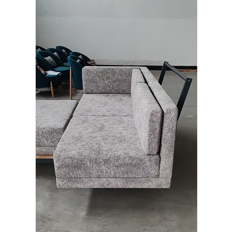 Canapé d'hôtel modulaire en tissu droit avec pouf