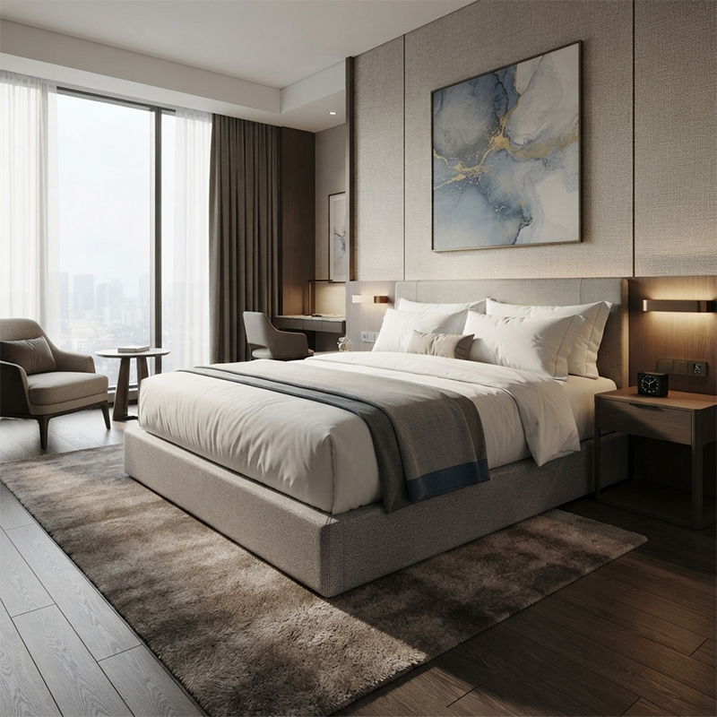 Base de lit commerciale rembourrée pour hôtel