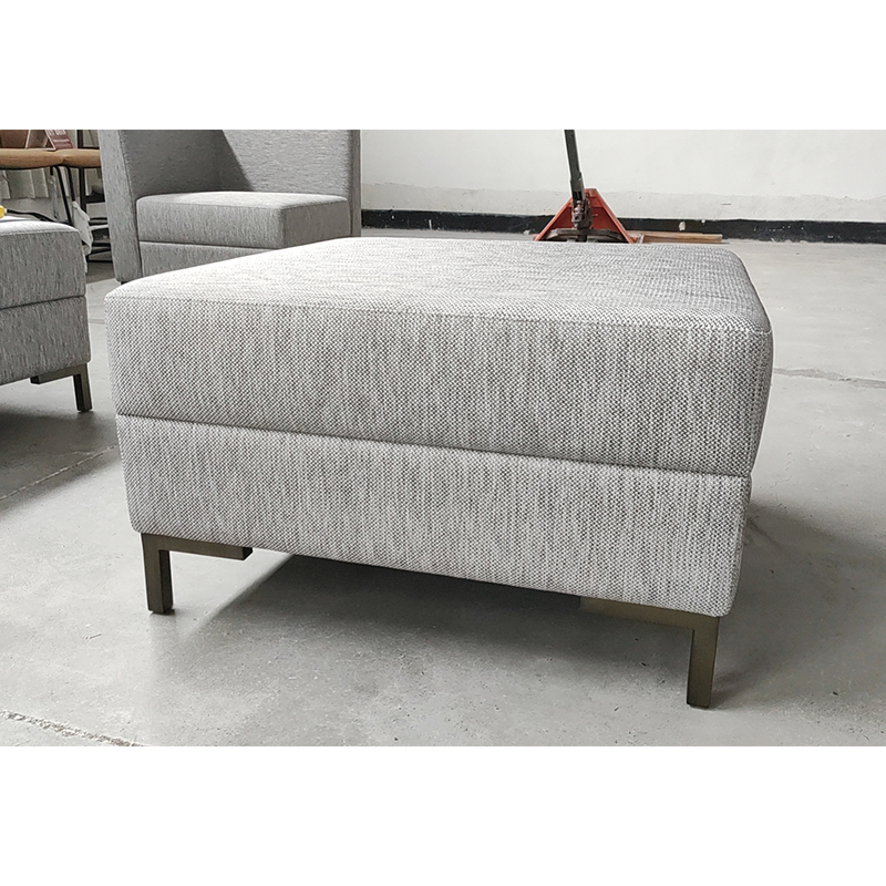 Ottoman carré en tissu rembourré pour sièges de chambre d'amis