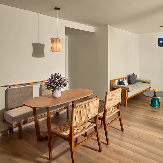 Hôtel Villa Table à manger ensemble meubles de luxe en bois modernes